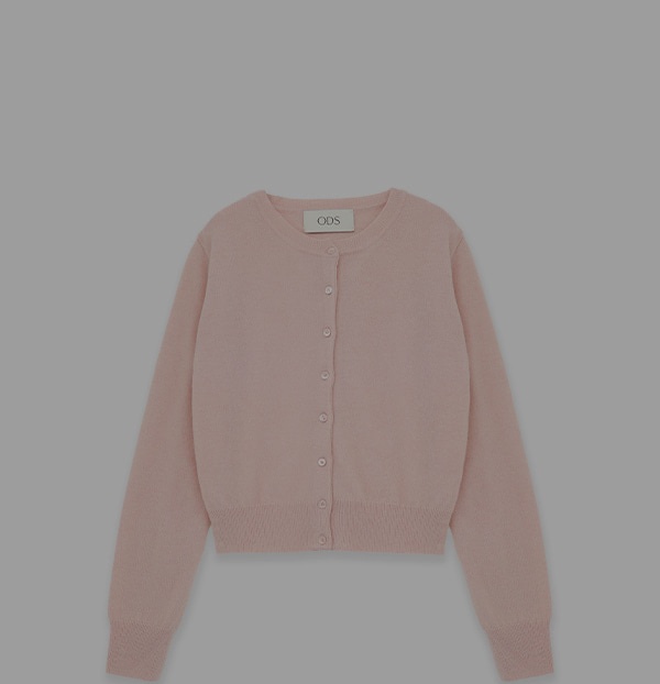 [Cashmere] Basic Wool Cardigan (Pale Pink)
