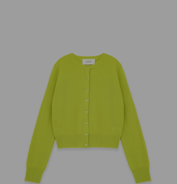 [Cashmere] Basic Wool Cardigan (Lime Green)