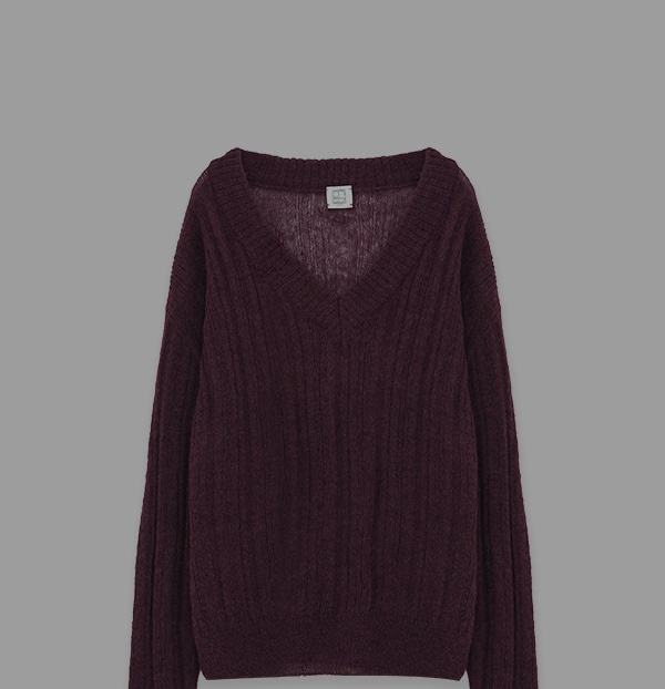 오디에스 Moie V Neck Knit (Purple) 상품 이미지 1