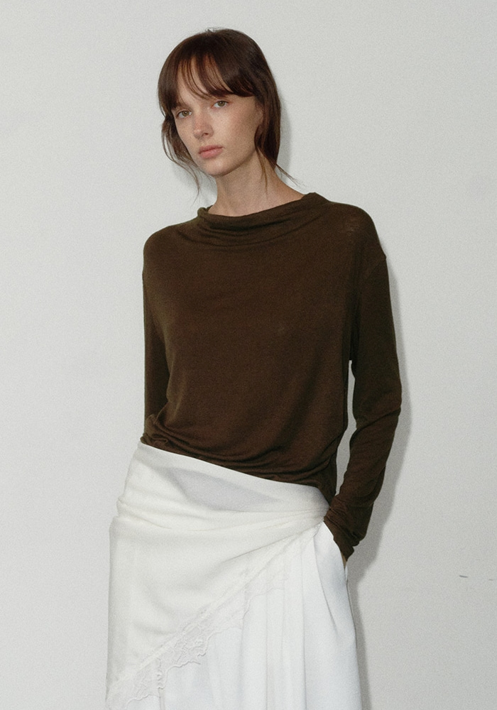 WAIST DRAPE T-SHIRT_4COLOR
