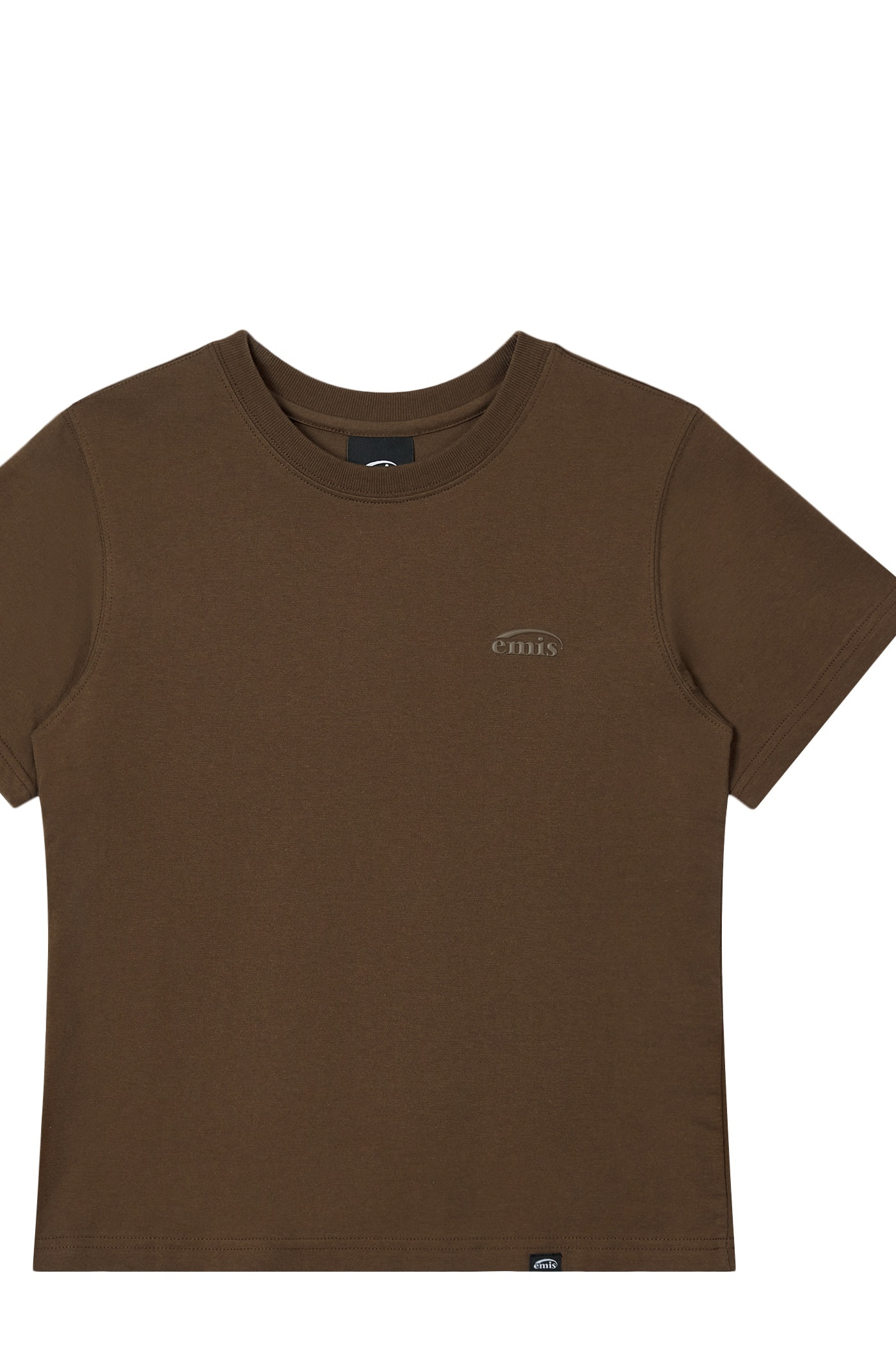 (W) MONO LOGO PRINT T-SHIRT-BROWN