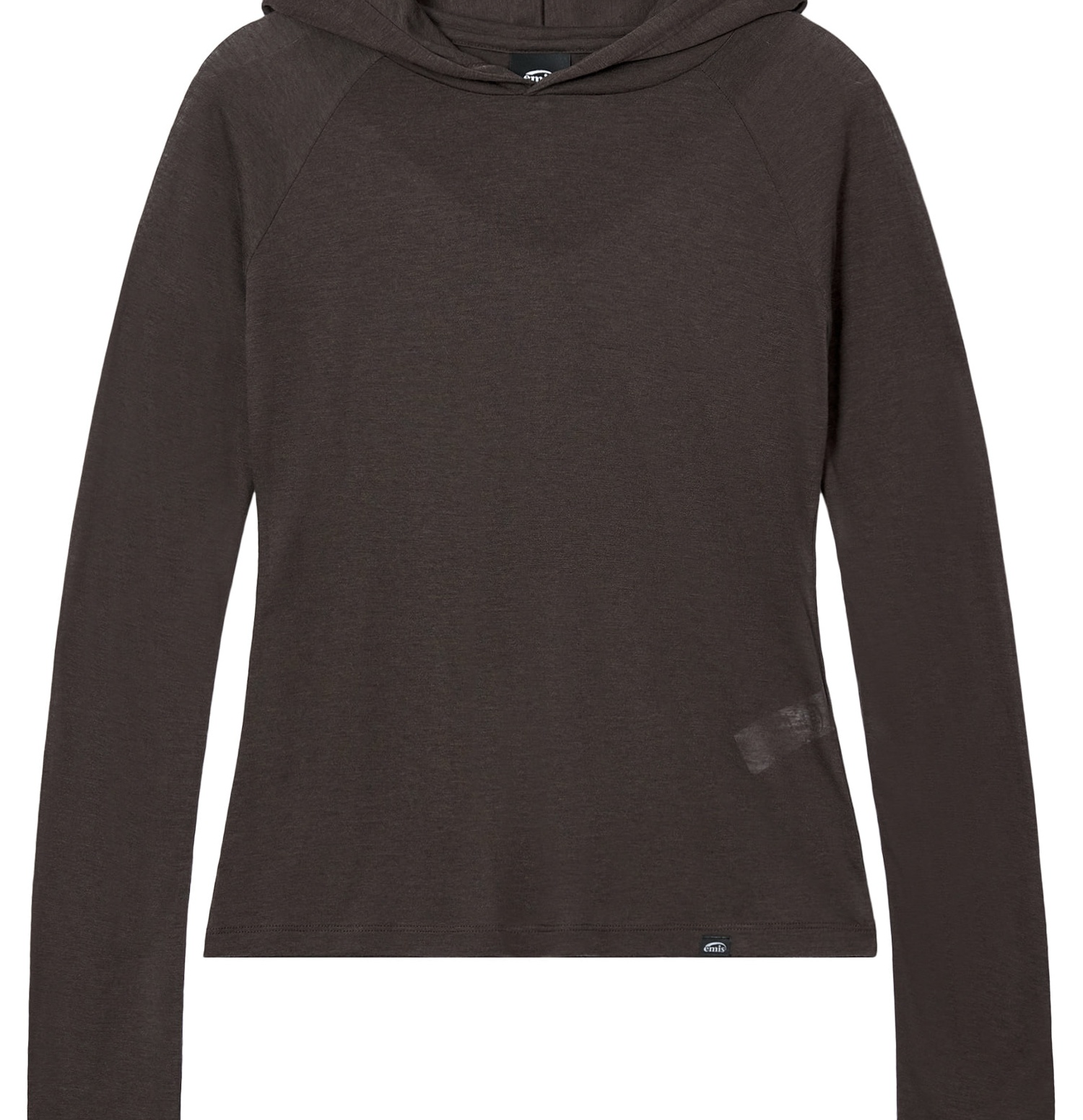 (W) HOODED LS T-SHRIT-BROWN