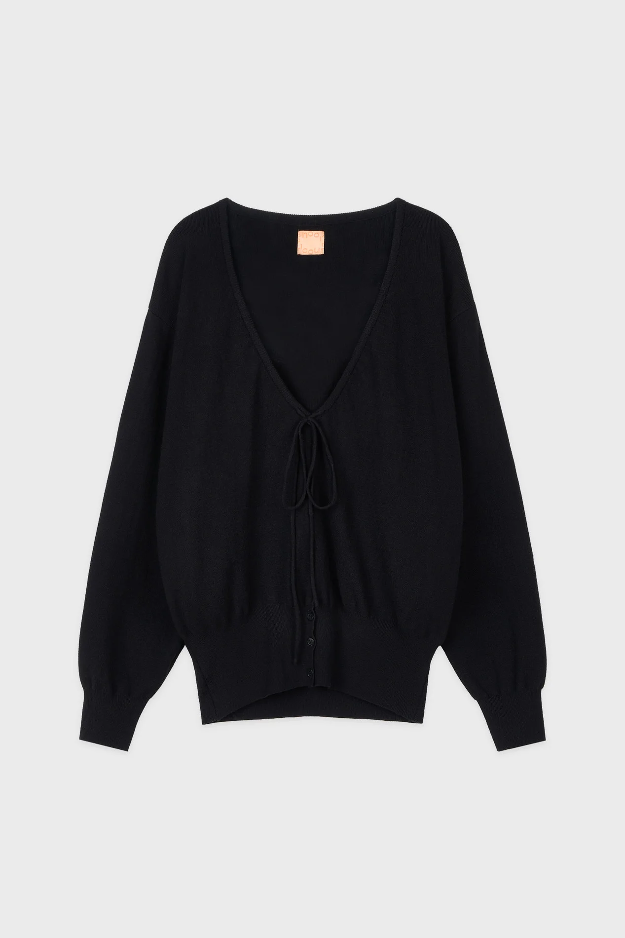 Layered Deep V-Neck Knit (Black)