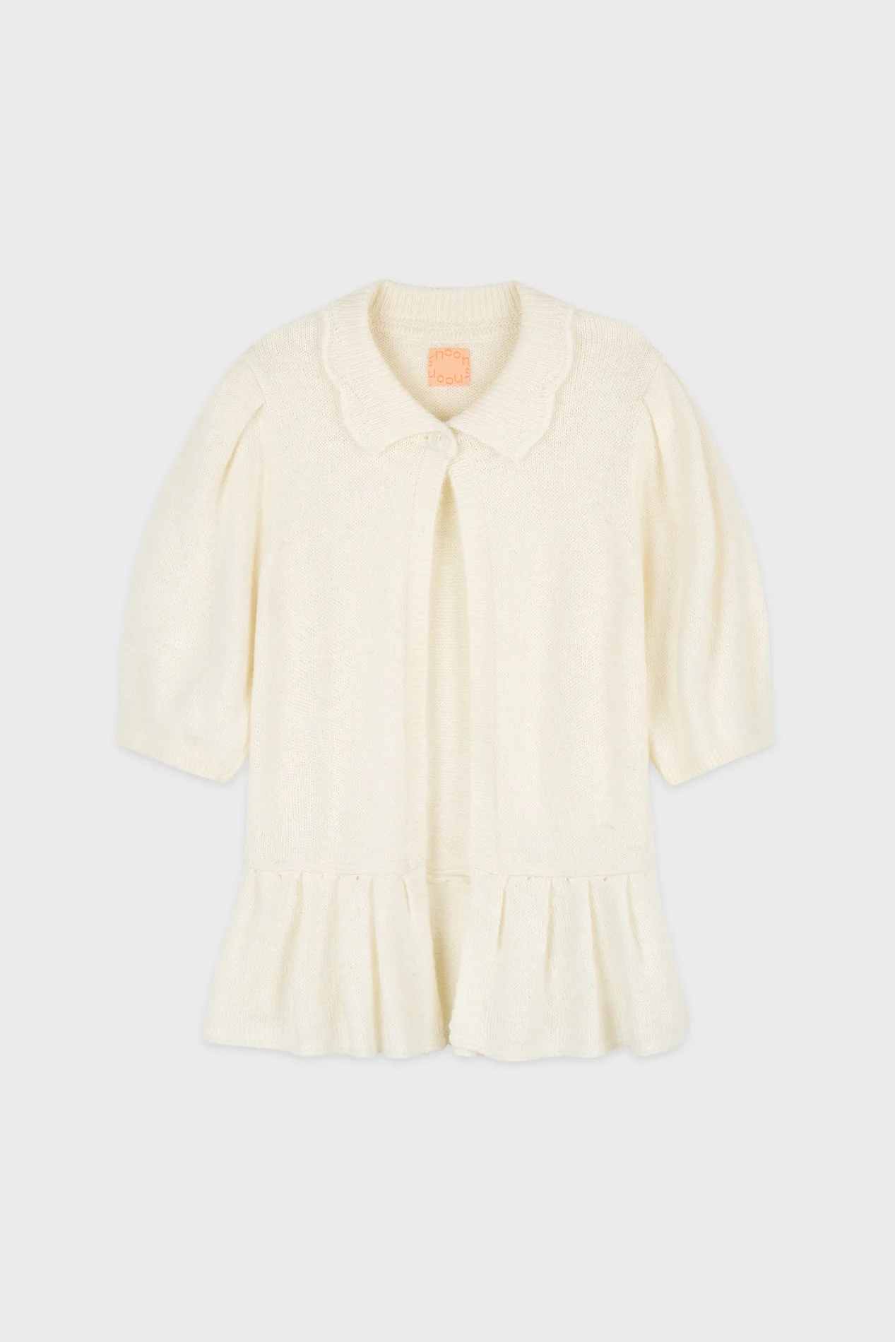 Puff Sleeve Collar Cardigan (Ivory)