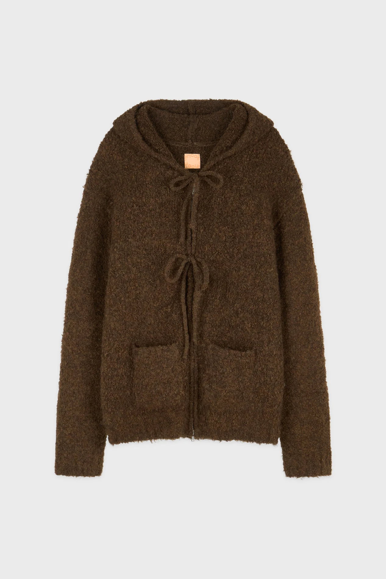 Cloud Punching Hooded Knit (Brown)