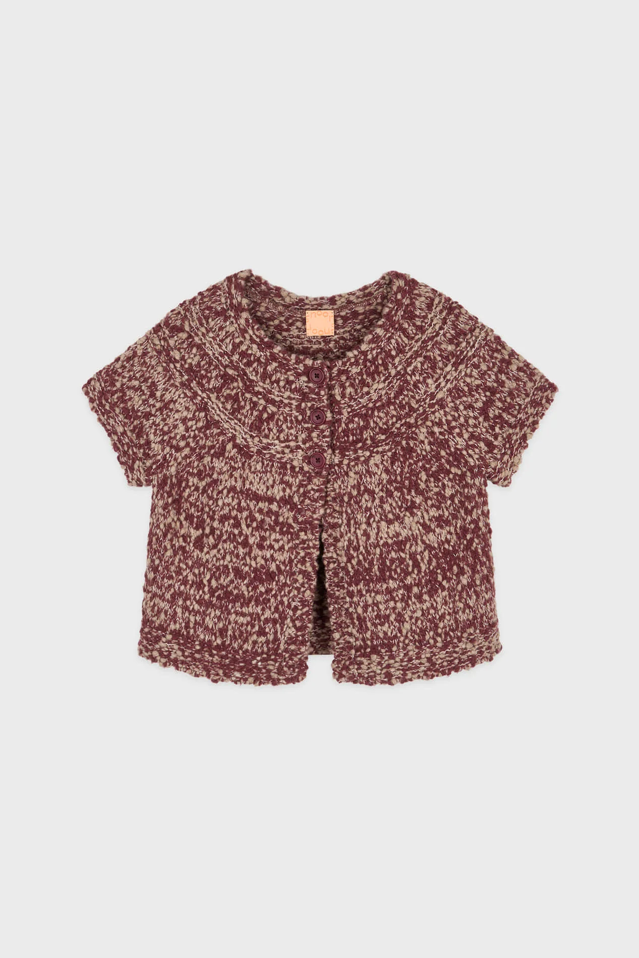 Short Sleeve Knit Cardigan (Red)