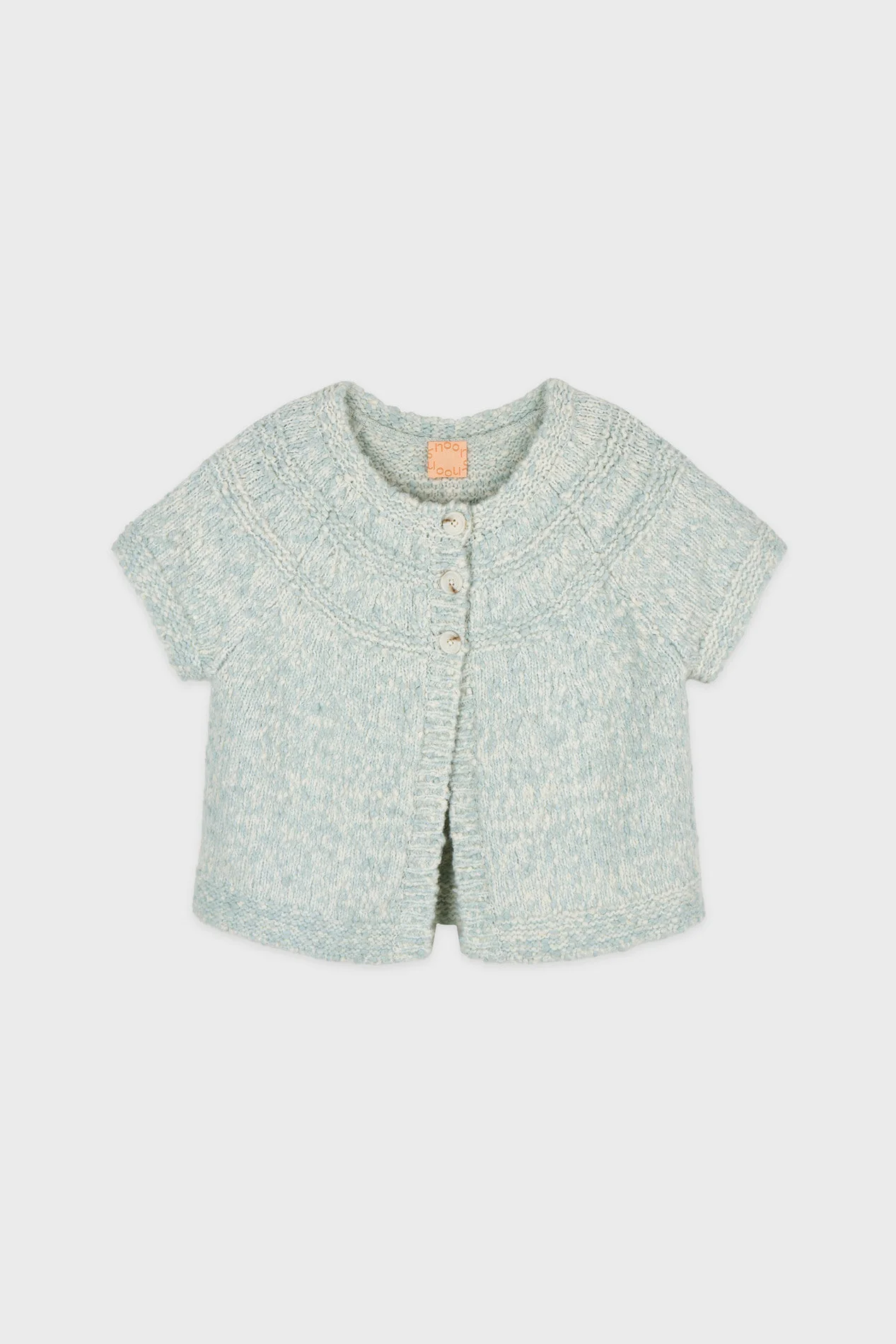 Short Sleeve Knit Cardigan (Blue)