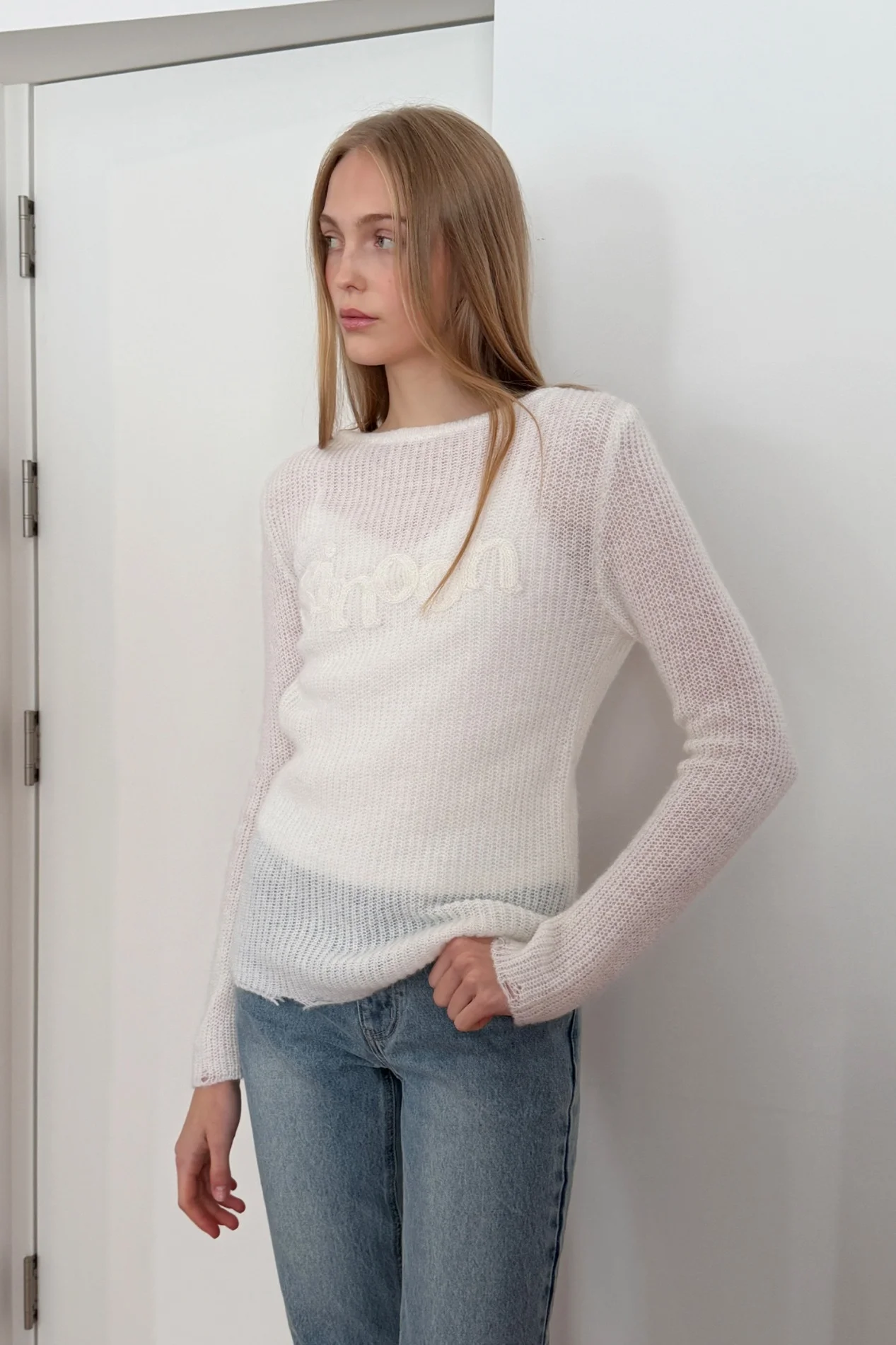 Sinoon Logo Sheer Knit (Ivory)