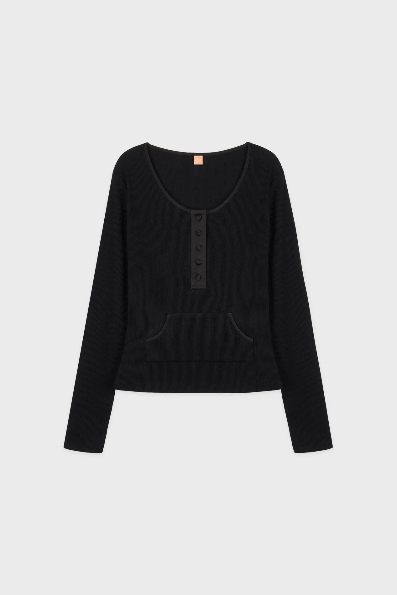 Henley Neck Pocket T-Shirt (Black)