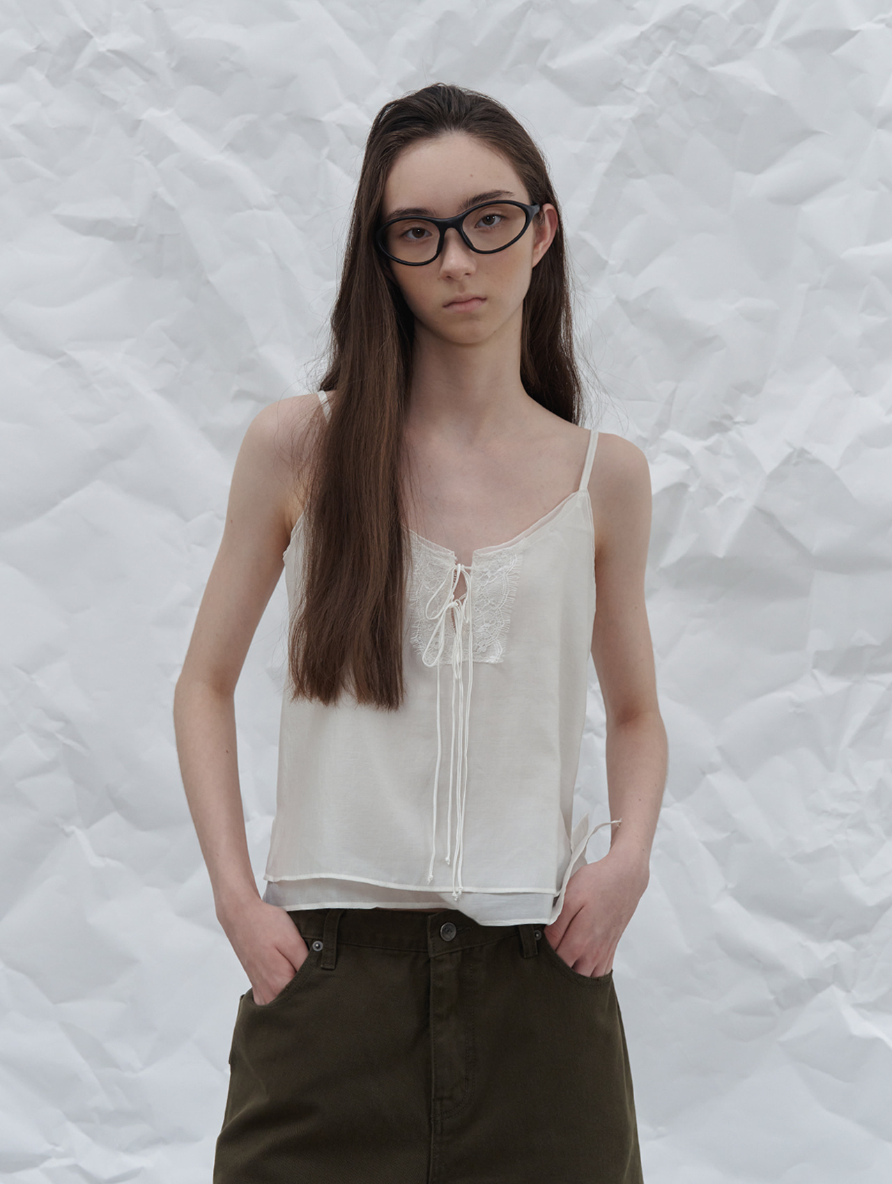 포에토 [2nd] Applique lace blouse - ivory 상품 이미지 1