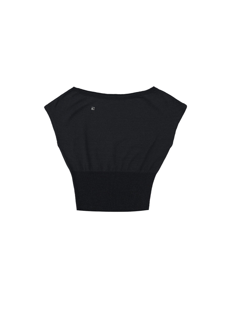 Mute Off-Shoulder Knit (Midnight Navy)
