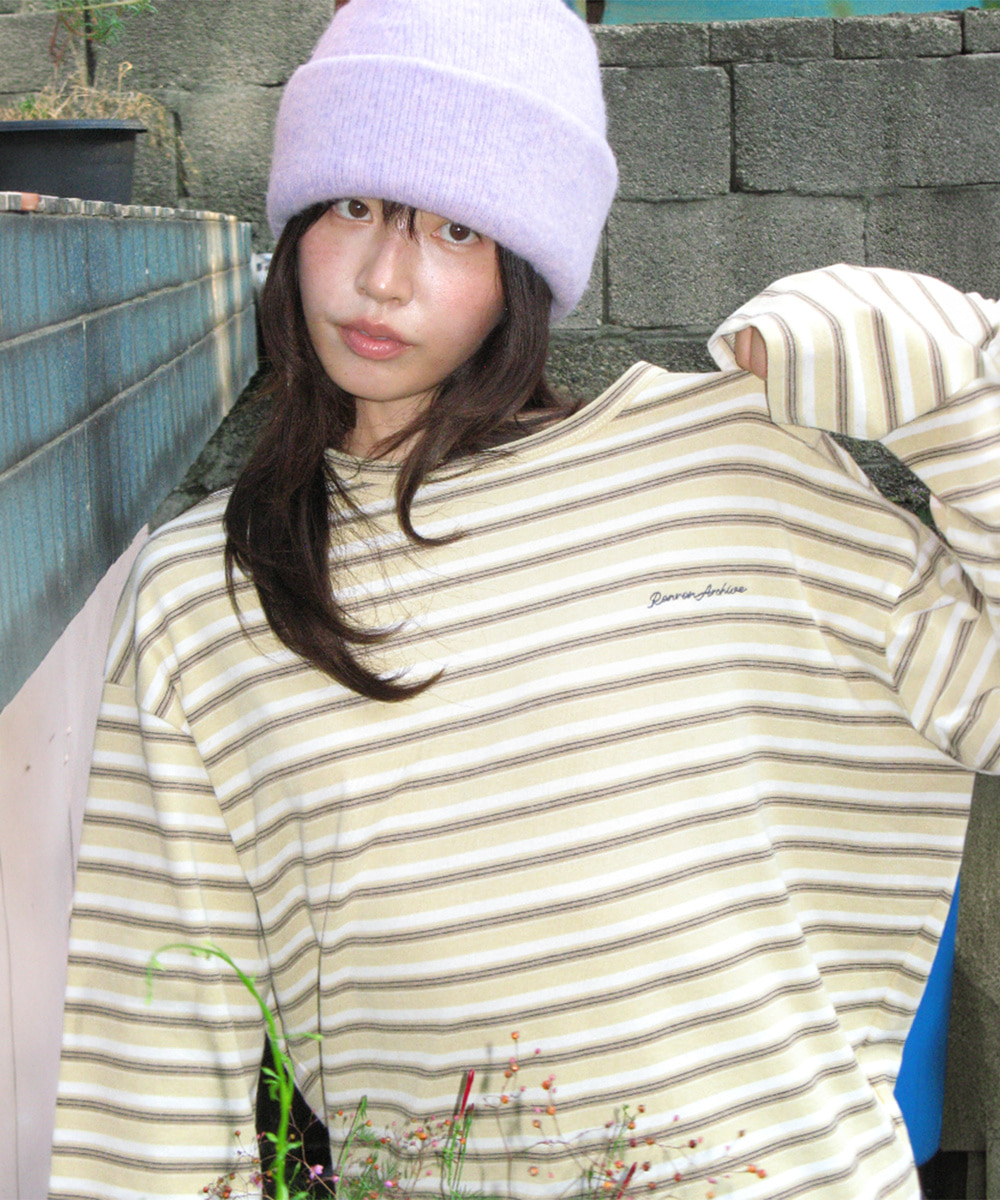 STRIPE LETTERING LONG SLEEVE YELLOW