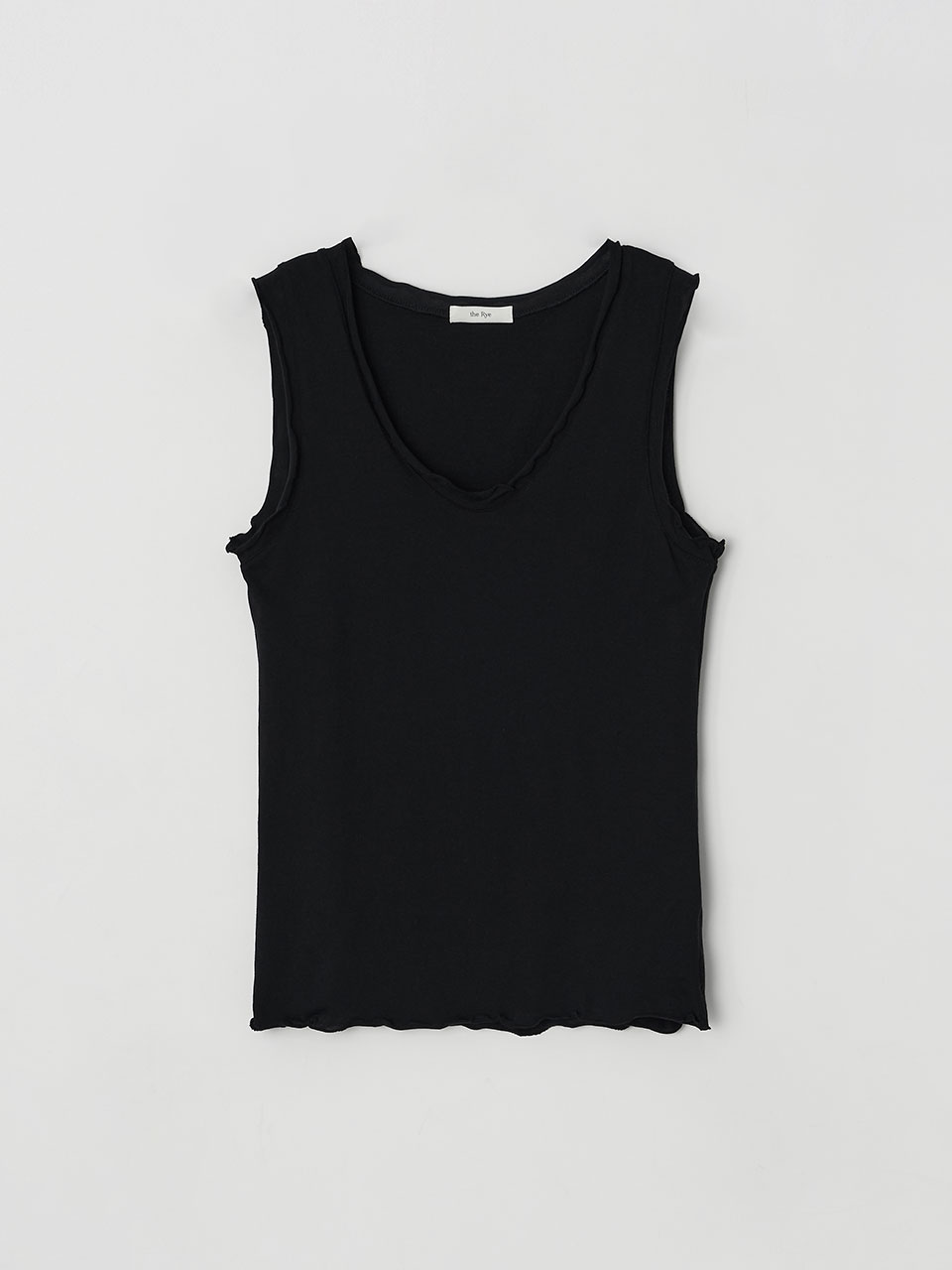 Deep U-Neck Sleeveless Top(Black)