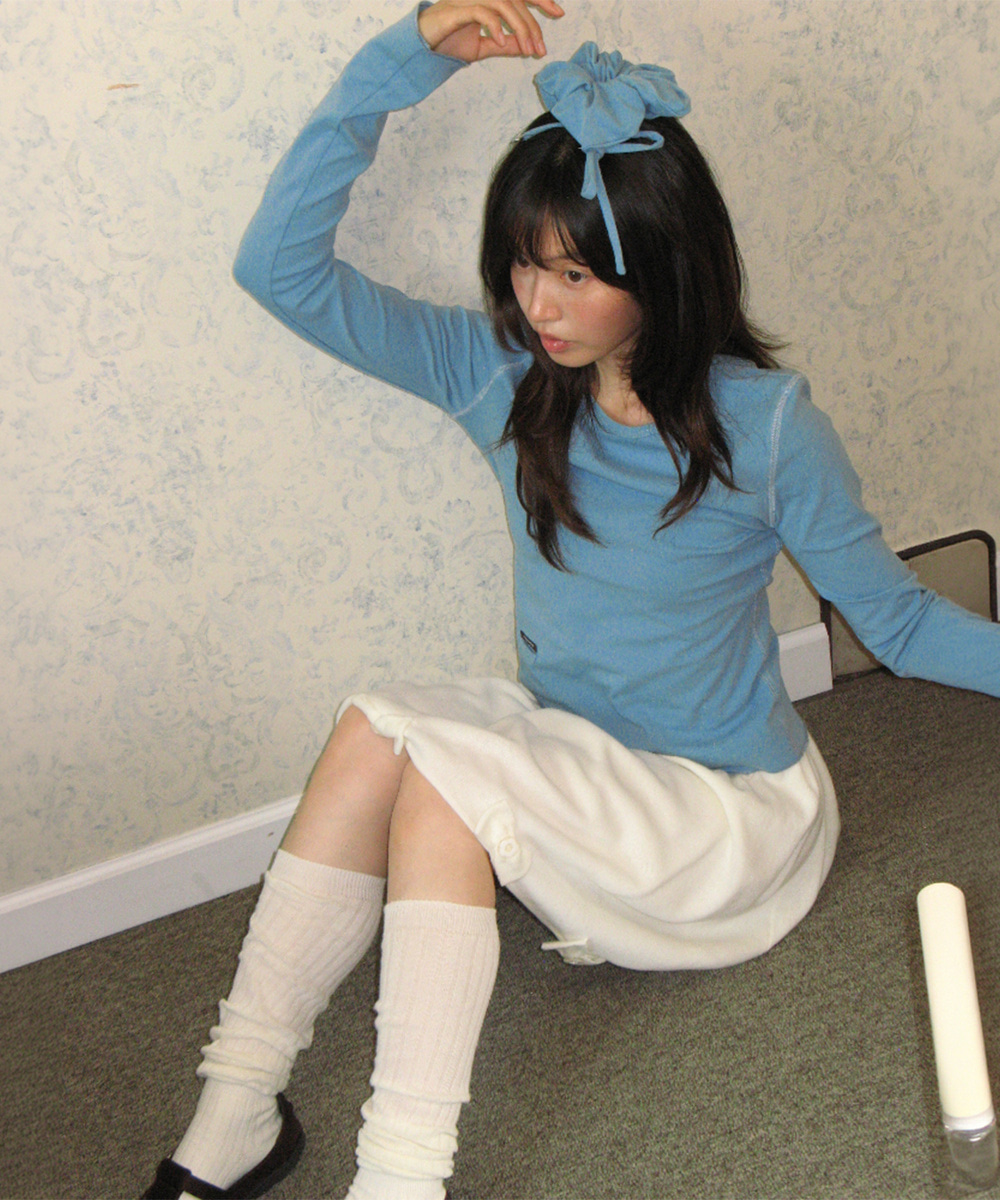 SCRUNCHIE SET LETTUCE SLIM LONG SLEEVE BLUE