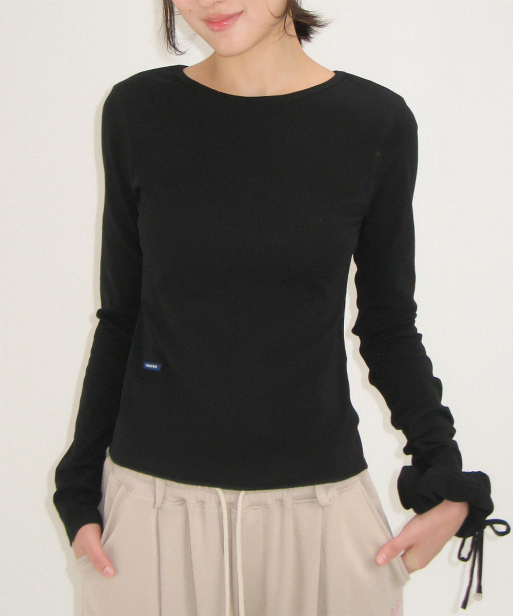 SCRUNCHIE SET LETTUCE SLIM LONG SLEEVE BLACK