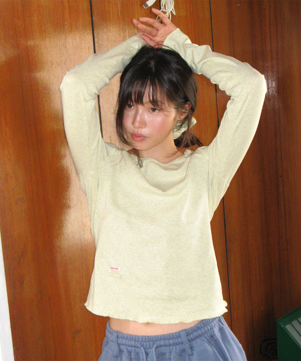 론론 SCRUNCHIE SET LETTUCE SLIM LONG SLEEVE YELLOW 상품 이미지 1