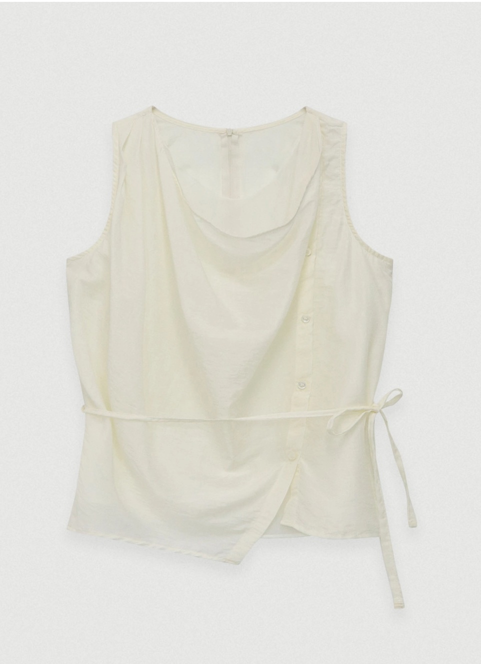 Drape silhouette blouse - ivory