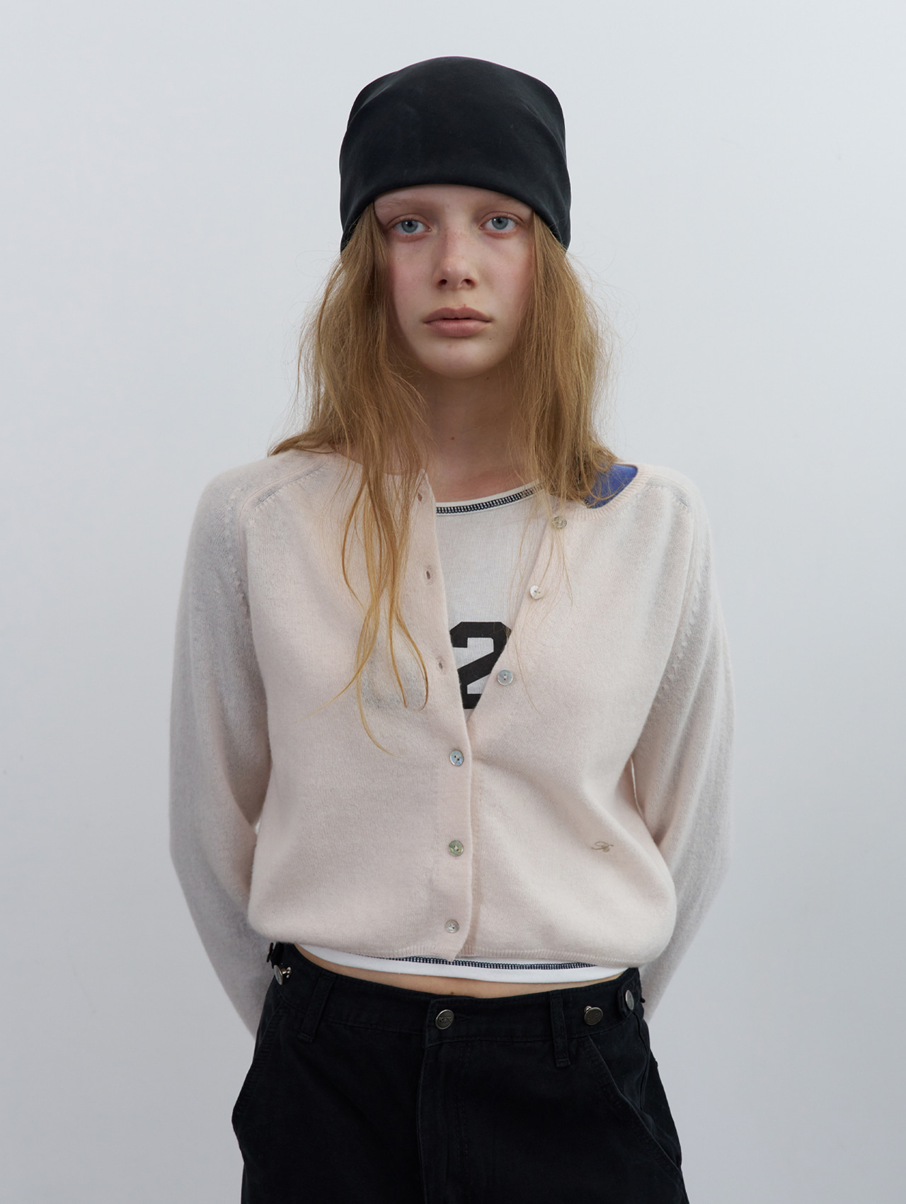 포에토 Some heart cardigan - pink 상품 이미지 1
