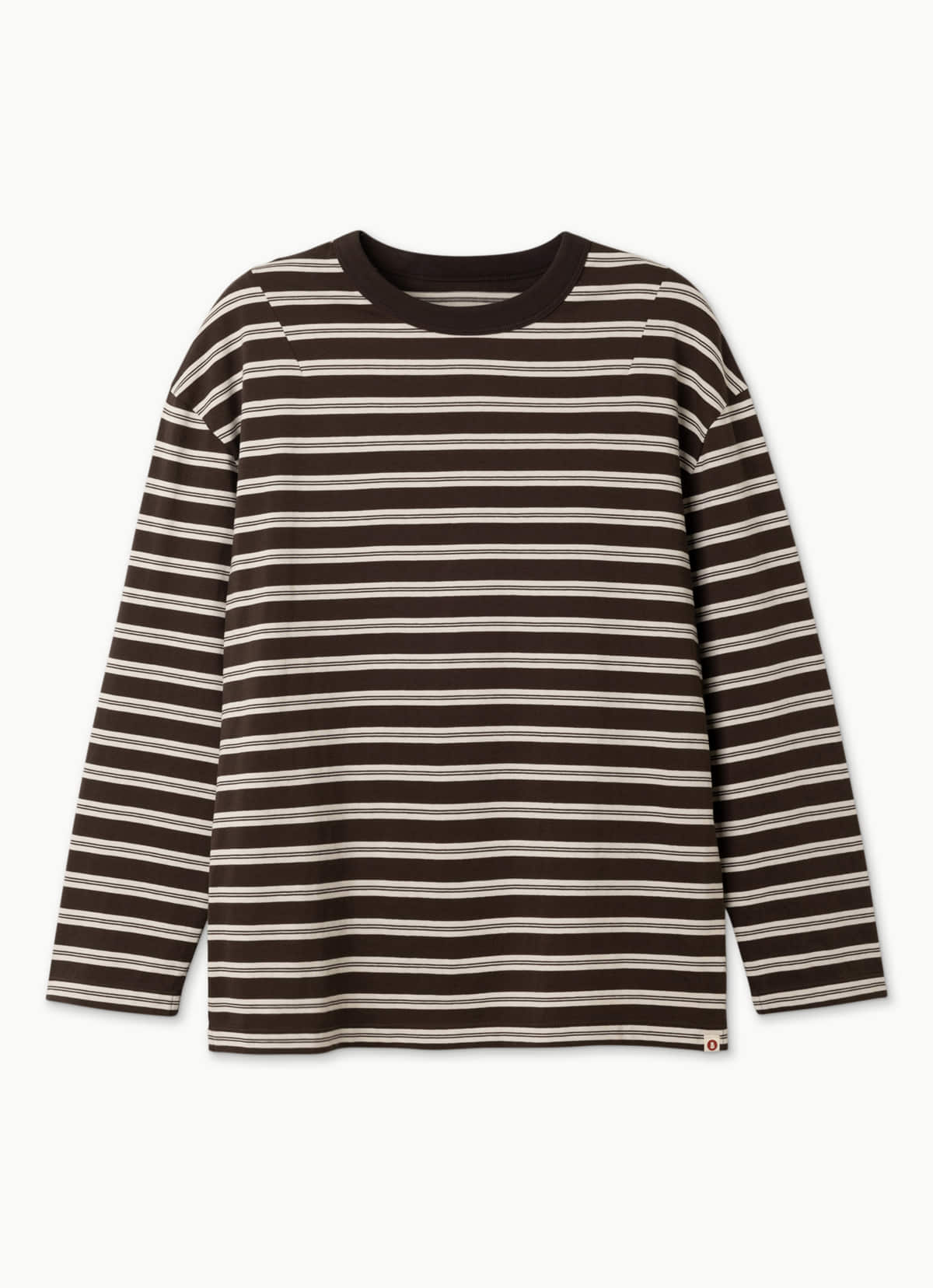 부디무드라 Small pocket long sleeve (Unisex)_Stripe_Brown Multi 상품 이미지 1