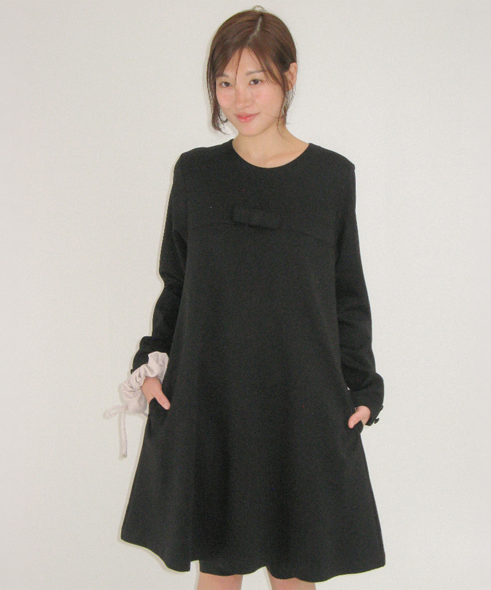 REVERSIBLE RIBBON DRESS BLACK