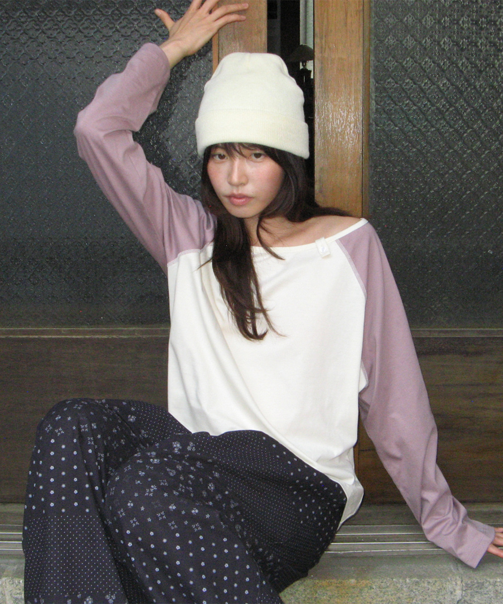 론론 ROLL UP RAGLAN LONG SLEEVE LAVENDER 상품 이미지 1