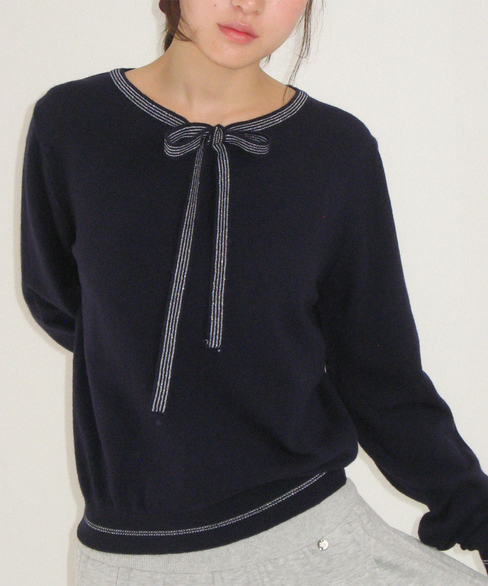 GLITTER RIBBON KNIT NAVY