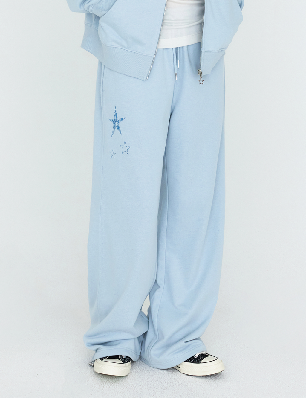 별 그래픽 밴딩 스웻 팬츠 스카이블루 MDPT088SKYBLUE
