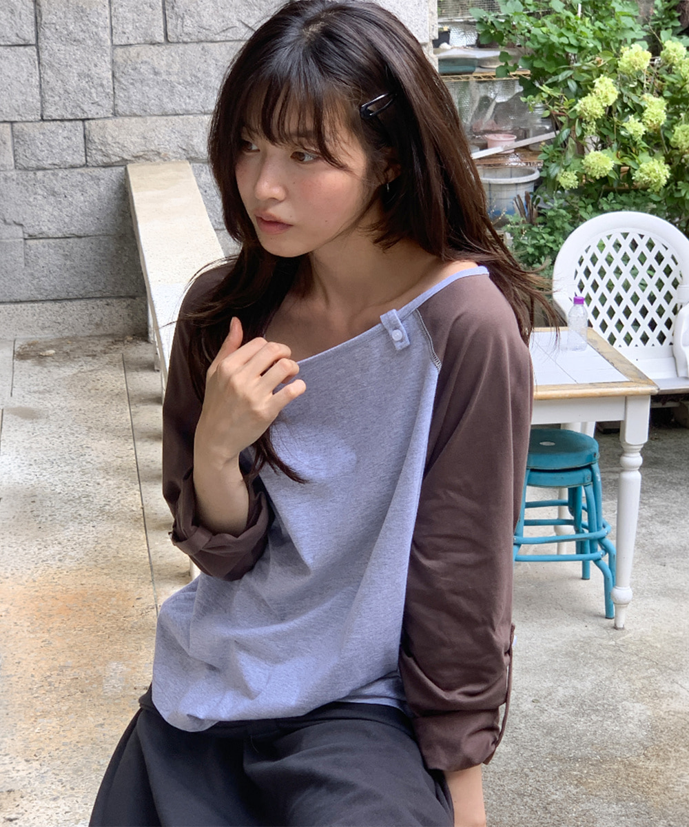 ROLL UP RAGLAN LONG SLEEVE BROWN