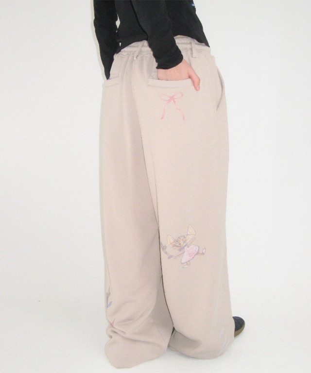 론론 KIDS CAT DOODLE SWEAT JOGGER PANTS ASH GREY 상품 이미지 1