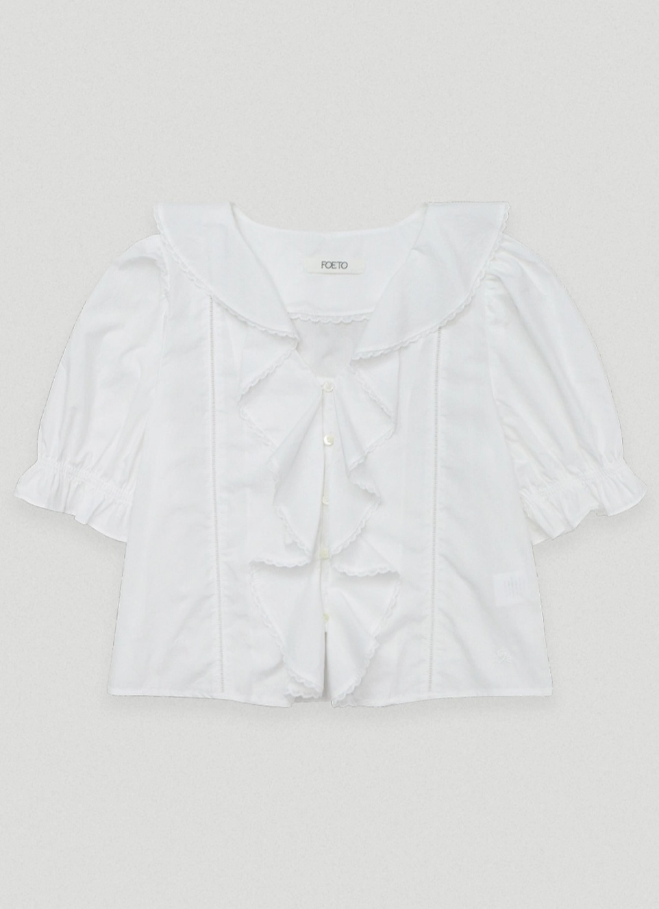 [5th/2주이상소요] Soft pure ruffle blouse - ivory