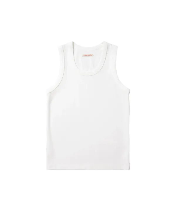 A3531 라운드 슬리브리스_White