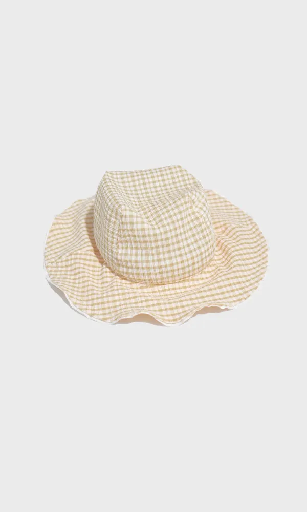 Flora Check Bucket Hat_Beige