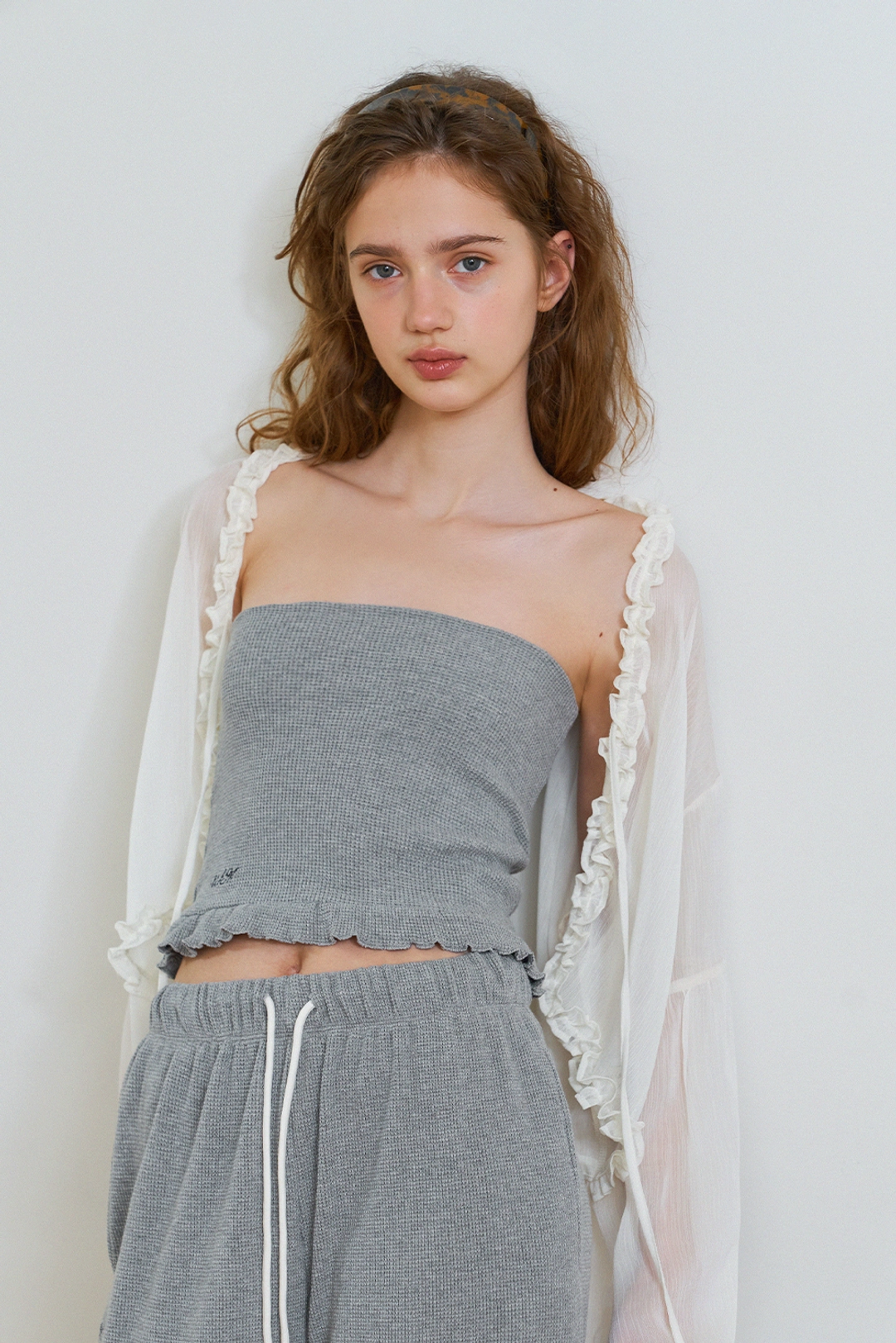 위드아웃썸머 Waffle comfort top_gray 상품 이미지 2