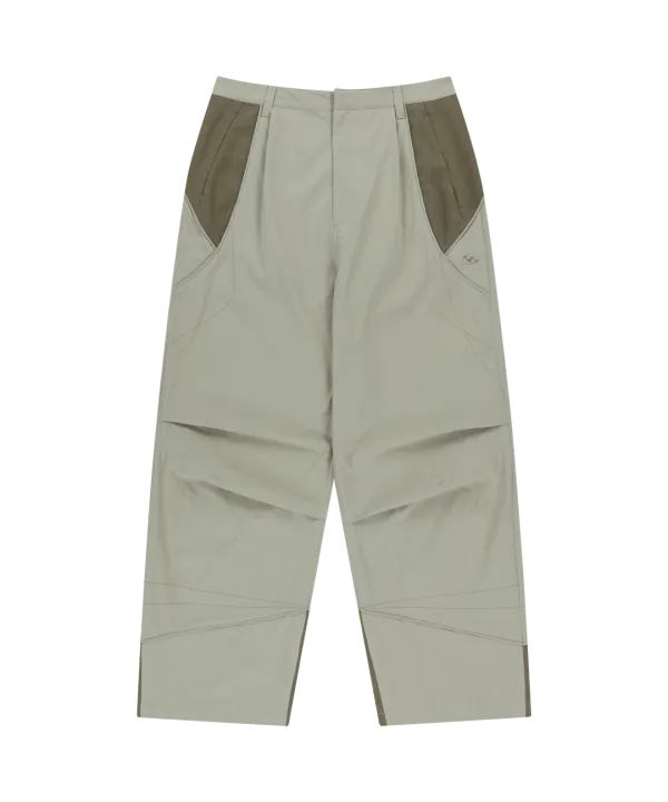 LINEN BLOCK PANTS [BEIGE]