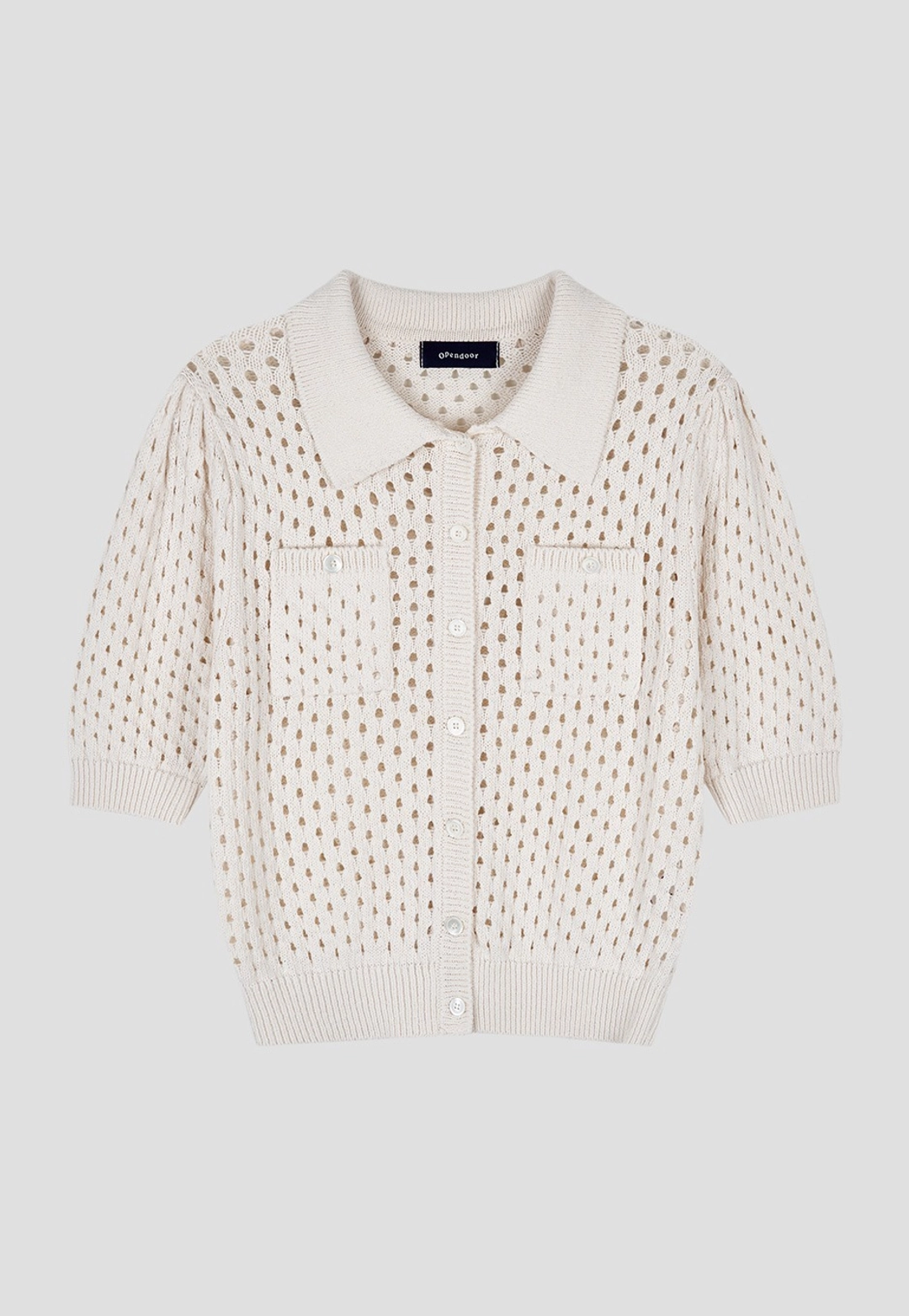 오픈도어 Hole in twide knit Ivory 상품 이미지 3