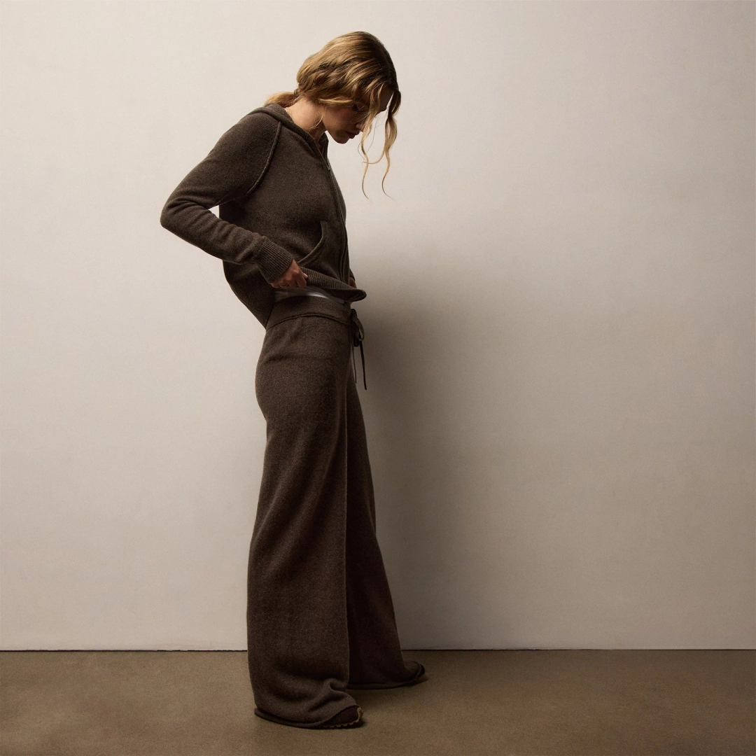 제임스펄스 Recycled Cashmere Wide Leg Pant - Porcupine 상품 이미지 3