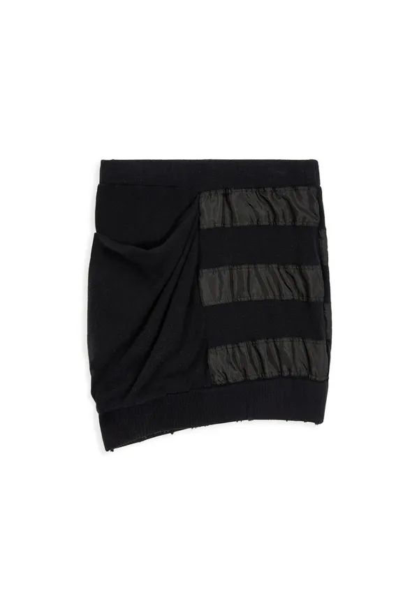 SLOUCHY PANEL SKIRT, BLACK