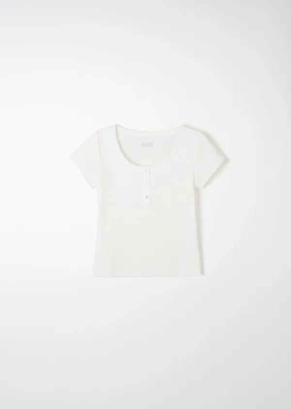 Hush Button T-shirt(White)