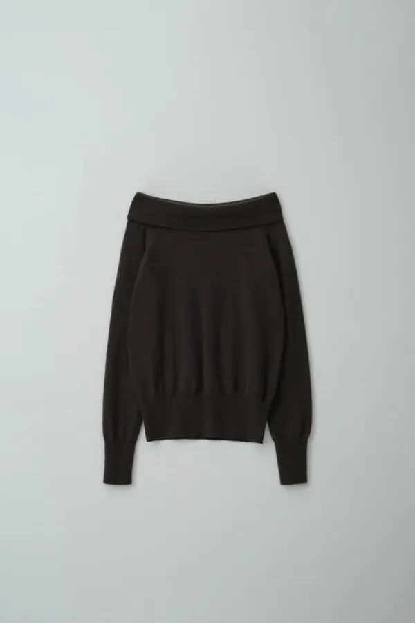 [2차 리오더] OFF SHOULDER KNIT_DARK BROWN