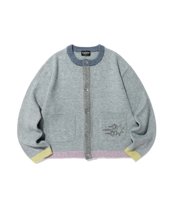 color block knit cardigan[blue]