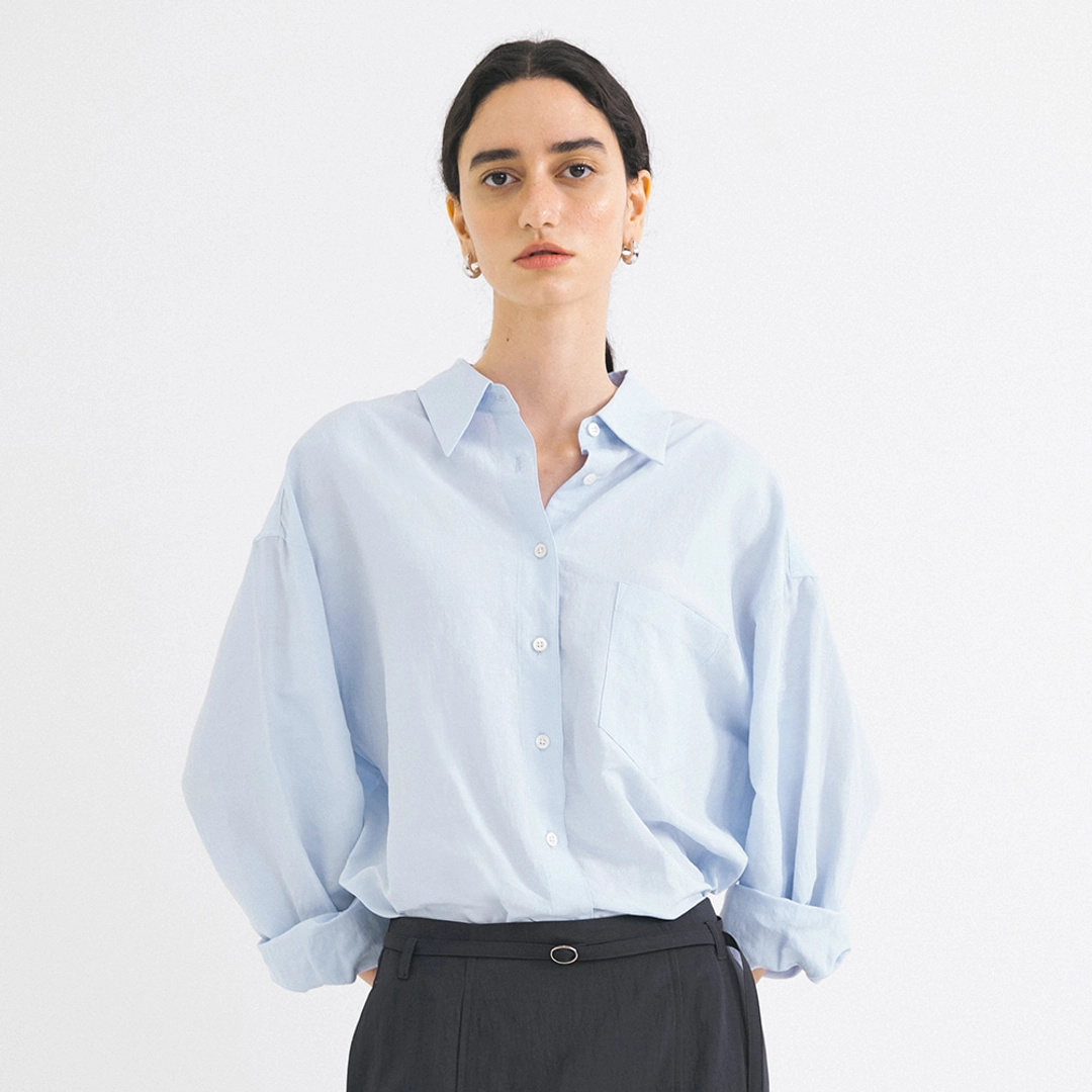 시야쥬 SITP5198 린넨 블렌드 퓨어 셔츠_Powder blue 상품 이미지 2