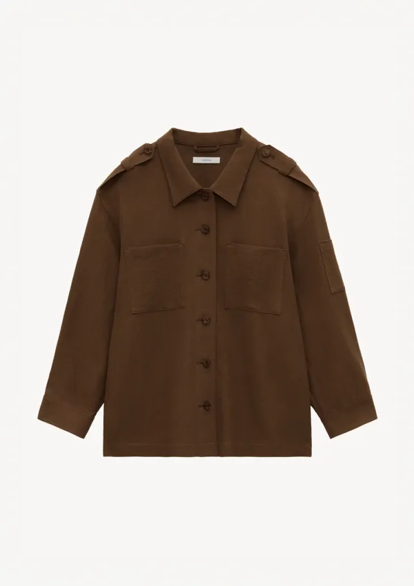 Epaulet Shirt in Camel