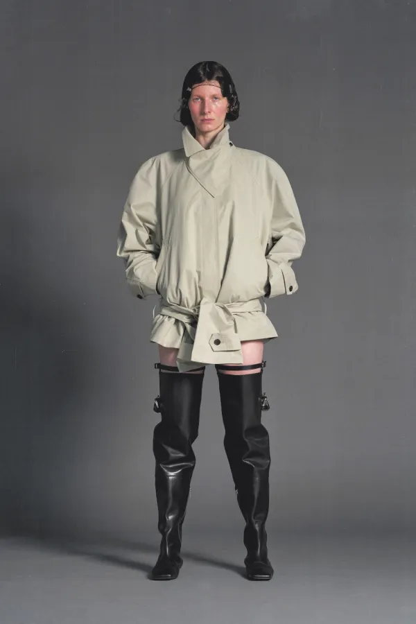 PF26 LIGHT GRAY REVERSIBLE TRENCH JACKET