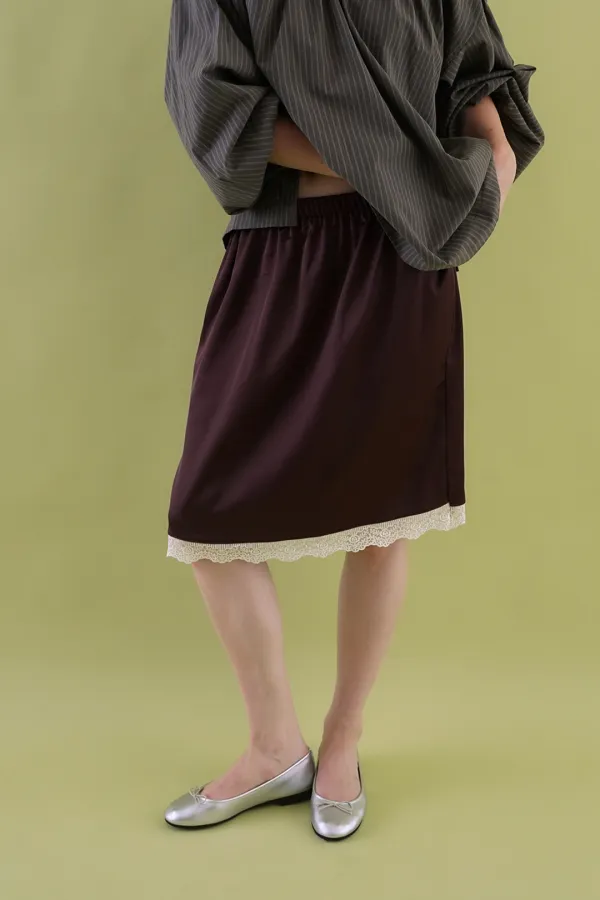 Slip satin midi skirt_purple
