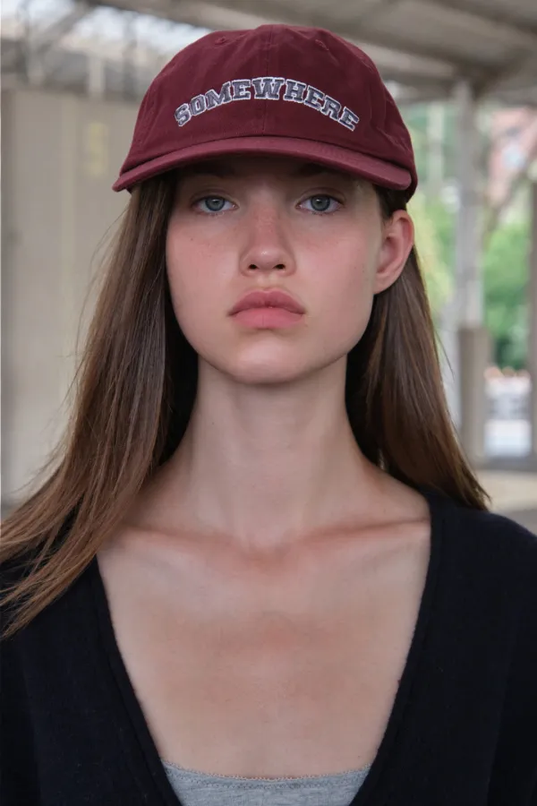 Somewhere Logo Ball Cap - Burgundy