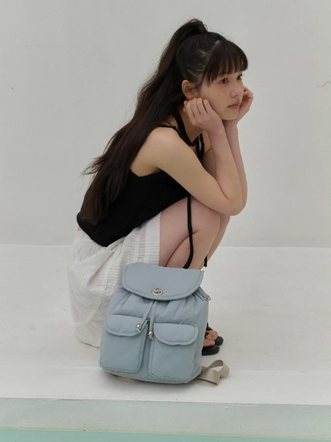 오브히 미뇽 패디드 백팩 Mignon Padded Backpack_Sky Blue 상품 이미지 1