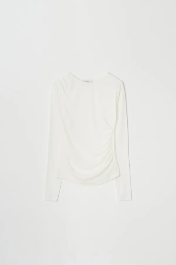 Mild shirring tee (Ivory)