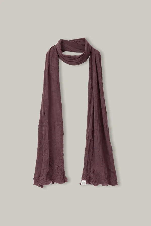 ACC02 Wrinkle Boat-Neck Scarf (Wine)