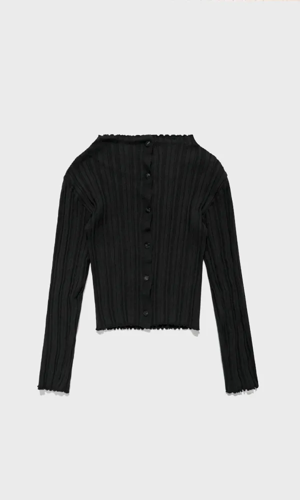 Knitted Ziggle Cardigan_Black