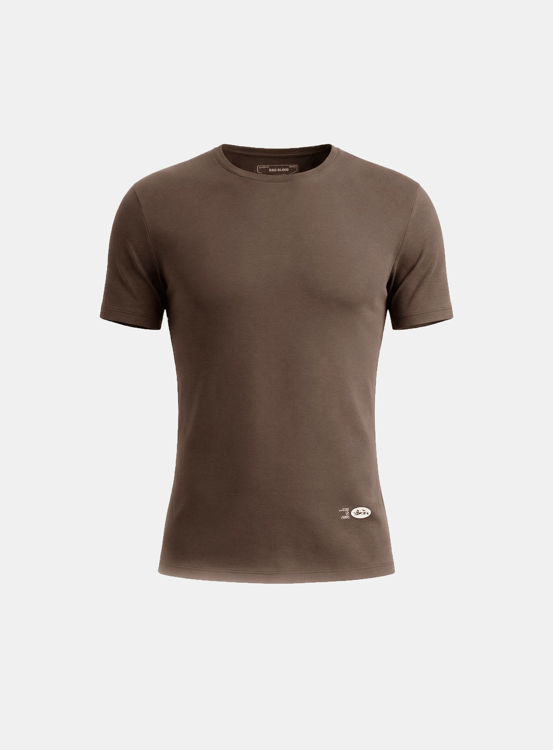 배드블러드 [w-tee26-054] BS Cotton Jersey Fitted Short Sleeve T-Shirt - Brown 상품 이미지 1